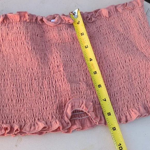 MARBLE‎ Pink Smocked Crop Top - Picture 7 of 8